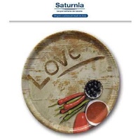 Saturnia 04Z33018 Napoli Flour Pizzateller, 33cm, Porzellan, Love, 1 Stück