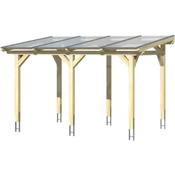 Terrassendach SKANHOLZ "Siena", weiß, B:434cm T:400cm, Leimholz, Terrassenüberdachungen, Leimholz