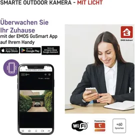 EMOS GoSmart Rotierende Outdoor IP Kamera mit WiFi und Licht IP-310 TORCH, weiß