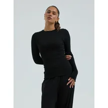 seamless basic Top Wooly schwarz, S/M,
