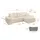altdecor Ecksofa Cord 2-Sitzer Beige