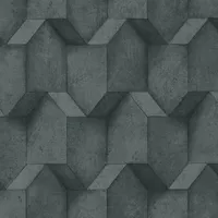 Profhome 388272-GU 3D Tapete Geometrisch Matt Anthrazit Grau Schwarz 0,53 m x 10,05 m 5,33 m2 Anthrazit