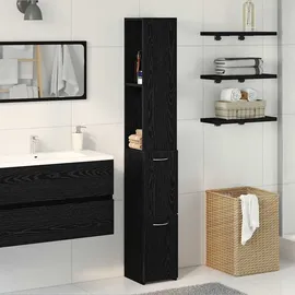 vidaXL Badezimmerschrank mit Tür 25 x 170 x 25 cm Schwarz/Eiche