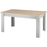 furn.design Esstisch grau und Eiche Artisan, Nachbildung,Eiche, 90x76x160 cm - 2 Jahre Gewährleistung - mind. 14 Tage Rückgaberecht - Braun,Grau
