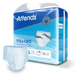 Attends Inkontinenzhosen Pull-Ons 6, latexfrei, Saugstarke Pants bei regelmäßigen Verlust von größeren Flüssigkeitsschüben , 1 Packung = 16 Stück, Größe: XL