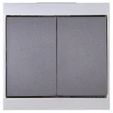 Kopp Doppel/Wechselschalter Malta, silber-anthrazit, 620315089