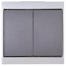 Kopp Doppel/Wechselschalter Malta, silber-anthrazit, 620315089