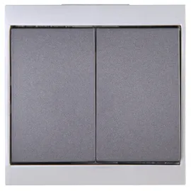 Kopp Doppel/Wechselschalter Malta, silber-anthrazit, 620315089