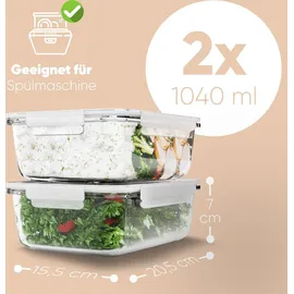 classbach Frischhaltedose transparent 1,04 l 2-teiliges Set