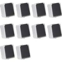 ETT 10er Set Feuchtraum Steckdose Serie TAFF Aufputz IP44 250V grau