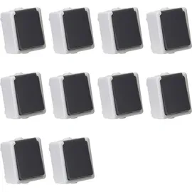 ETT 10er Set Feuchtraum Steckdose Serie TAFF Aufputz IP44 250V grau