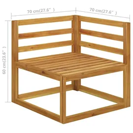 vidaXL 5-tlg. Garten-Lounge-Set mit Auflagen braun