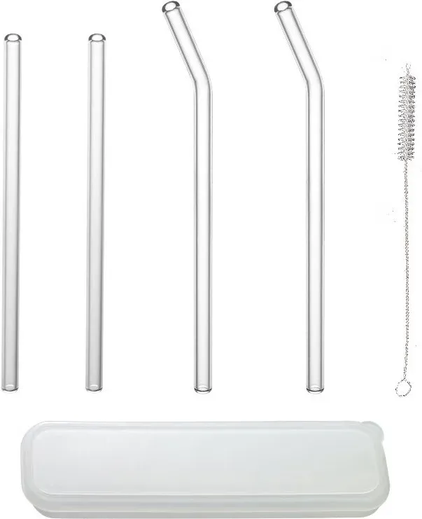 BJ Strohhalm-Set aus Borosilikatglas