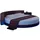JV Möbel Rundes Bordeaux Bett mit LED-Beleuchtung Modernes Design Schlafsofa, Polster