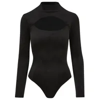 URBAN CLASSICS Damen Body Ladies Velvet Cut-Out Turtleneck Body Black XL - XL