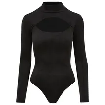 URBAN CLASSICS Damen Body Ladies Velvet Cut-Out Turtleneck Body Black XL - XL