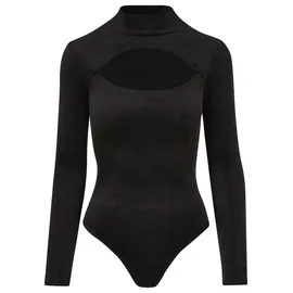 URBAN CLASSICS Damen Body Ladies Velvet Cut-Out Turtleneck Body Black XL - XL