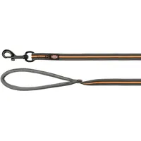 Trixie Fusion Abschleppleine mit Gummi, Graphit/Papaya, 10 m