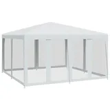 vidaXL Partyzelt mit 8 Mesh-Seitenteilen Weiß 4x4 m HDPE
