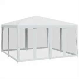 vidaXL Partyzelt mit 8 Mesh-Seitenteilen Weiß 4x4 m HDPE
