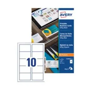 AVERY Cartes de visite Quick&Clean, 185 g/m2, blanc mat