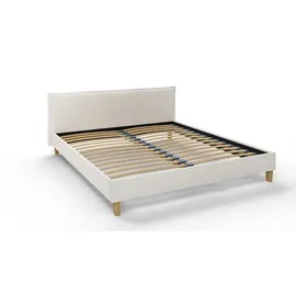 s-style möbel Polsterbett 180 x 200 cm Weiß