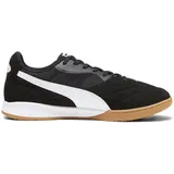 Puma King Top IT Soccer Shoe, Black White Gold, 40