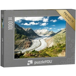 puzzleYOU Puzzle Puzzle 1000 Teile XXL „Blick auf den Aletschgletscher in der Schweiz“, 1000 Puzzleteile, puzzleYOU-Kollektionen Schweiz
