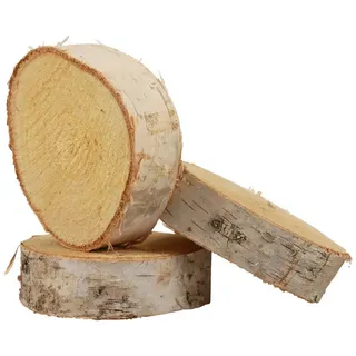 Trockenblume Baumscheiben Birkenholz Deko für Basteln und kreative, 18 Stück, Florists Products, Höhe 2 cm