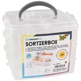 Folia Sortierbox, mit 18 Fächern transparent, 15x12.5x15 cm