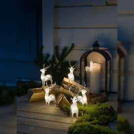 Konstsmide LED-Rentier 5er-Set Acryl 40 warmweiße LEDs außen