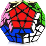 JOPHEK Zauberwürfel Megaminx, Megaminx Cube 3x3 Speed Cube Magischer Würfel Dodekaeder, Easy Twist and Gentle Play (Aufkleber auf schwarzem Hintergrund)