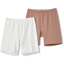 Tchibo - 2 Radler-Shorts - Damen - Gr. L - beige