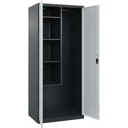 C+P Aufbewahrungs Doppel-Spind Classic PLUS, 2 Abteile, 4 Fachböden, HxBxT 185x80x50cm, Sicherheitsdrehriegel, Anthrazit von PROREGAL