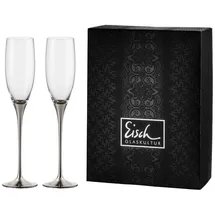 Eisch exklusiv Champagner 2er Set Weingläser, silber