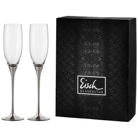 Eisch exklusiv Champagner 2er Set Weingläser, silber