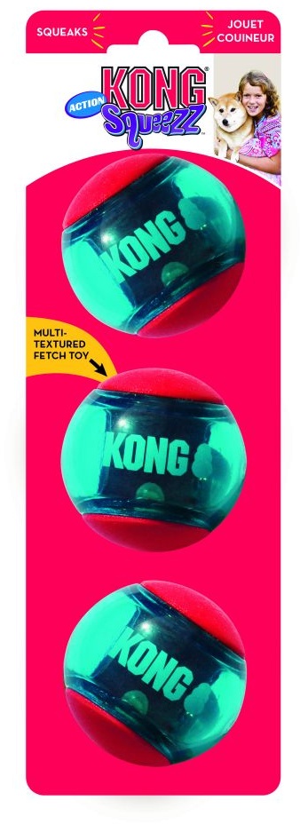 KONG Squeezz Action Ball M: Ø ca. 6 cm Hundespielzeug