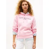 Tommy Hilfiger Damen Hoodie mit Logo, Rosa (Classic Pink), L