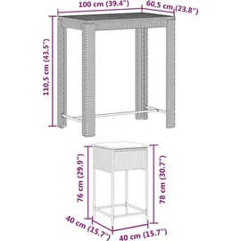 vidaXL Gartenbar-Set 5-tlg. Grau
