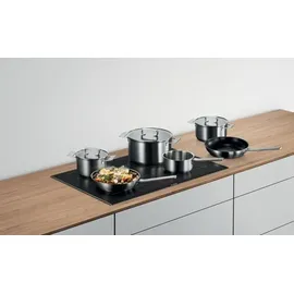 Bosch HEZ9SE060 Topf-Set 9-tlg. Kochtopf + Kasserolle + Bratpfanne + Glasdeckel