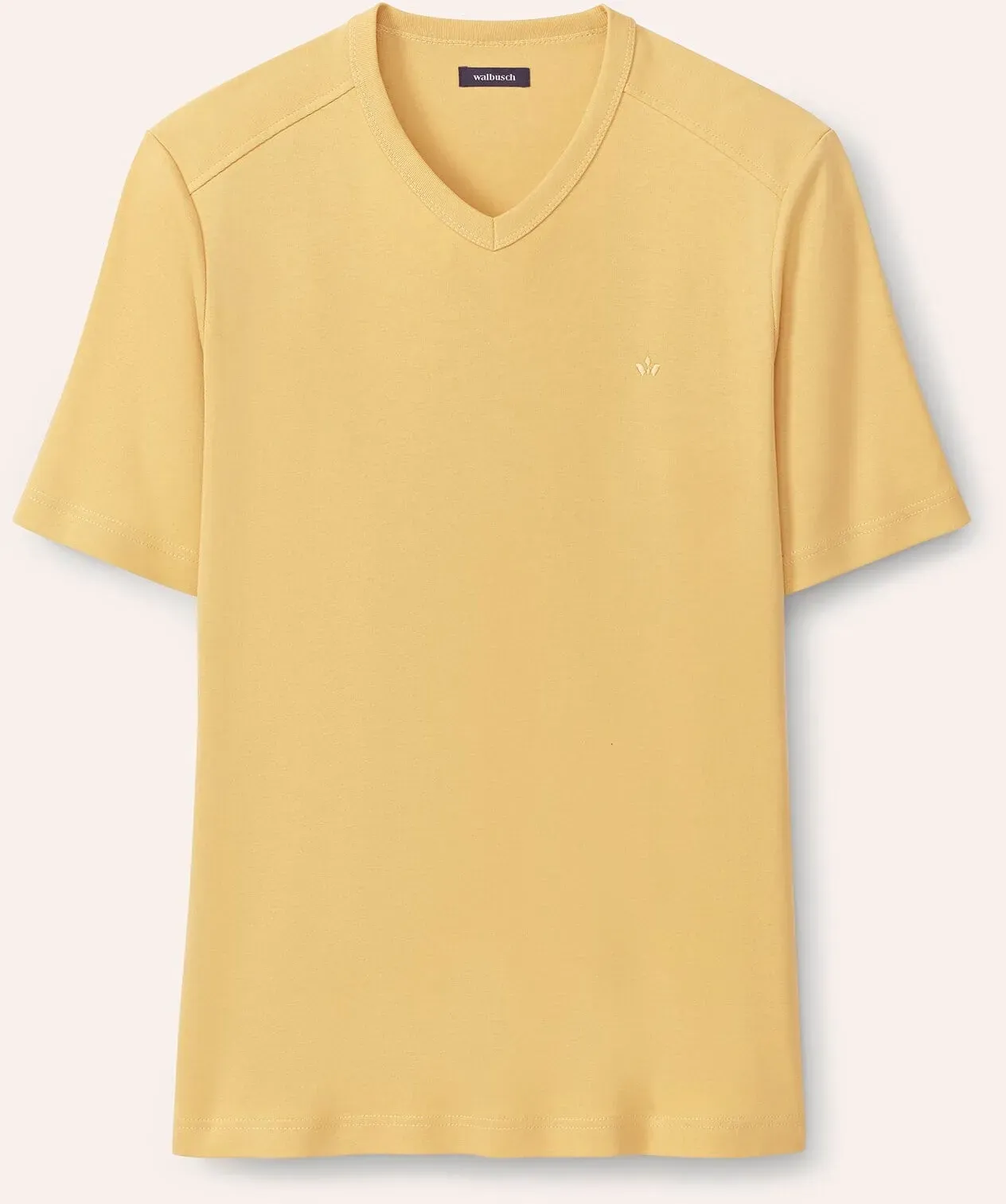 Walbusch Herren Zu schade für drunter-Shirt V-Neck Gelb noch offen: Muster
