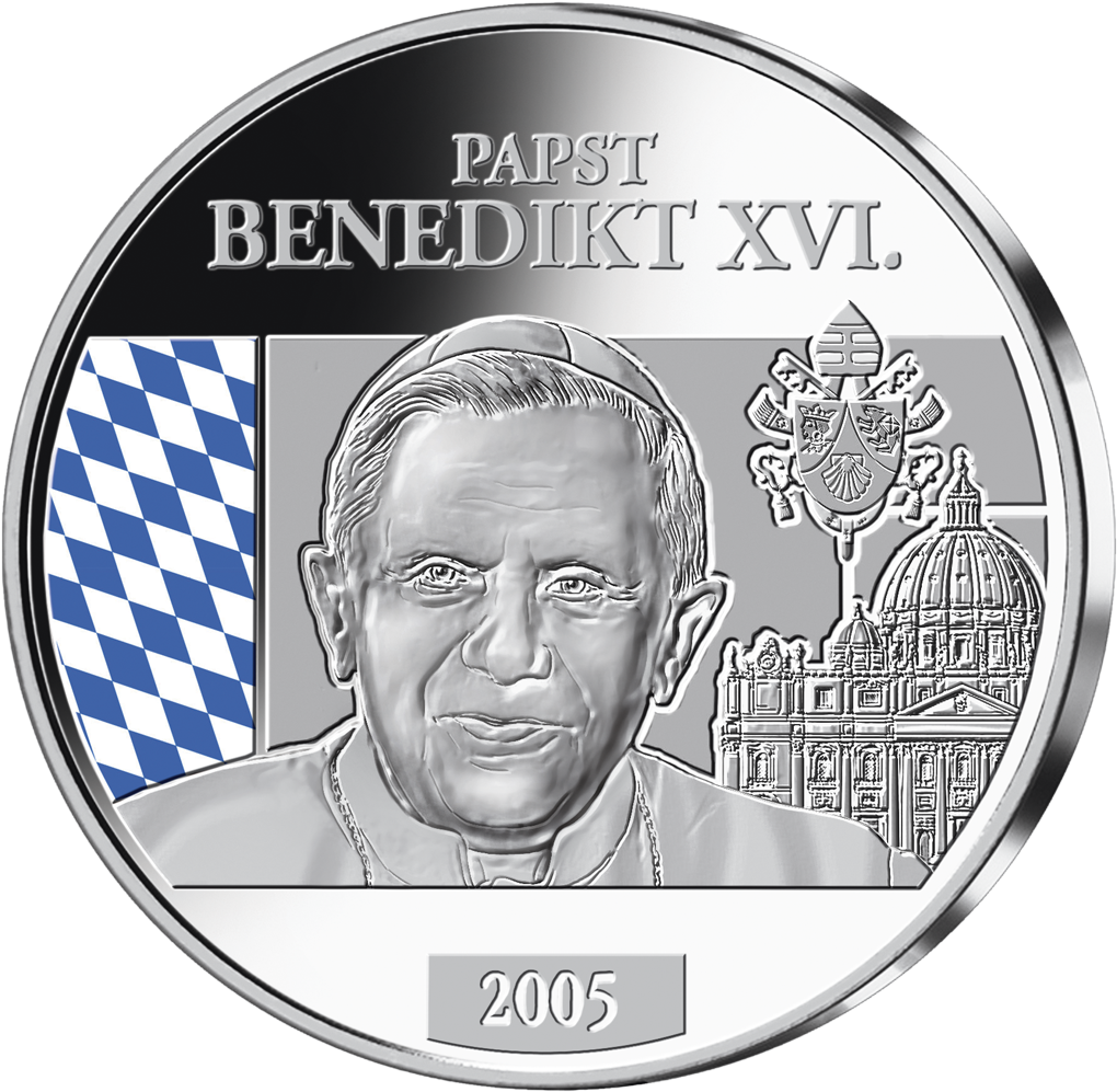 Gedenkprägung in edlem Silber "Papst Benedikt XVI."