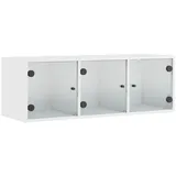 vidaXL Hängeschrank mit Glastüren 102 x 37 x 35 cm Weiß