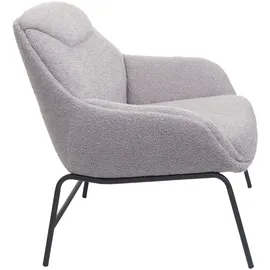 Mendler Lounge-Sessel HWC-J77 Bouclé 0 x 0 x 0 cm Hellgrau mit Kissen/Rollen