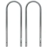 Trutzholm Fahrradständer 2 x Fahrradanlehnbügel 115 x 41 cm Ø 49 mm grau