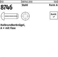 Industrial Quality Supplies ISO 8746 Halbrundkerbnägel, mit Fase Stahl