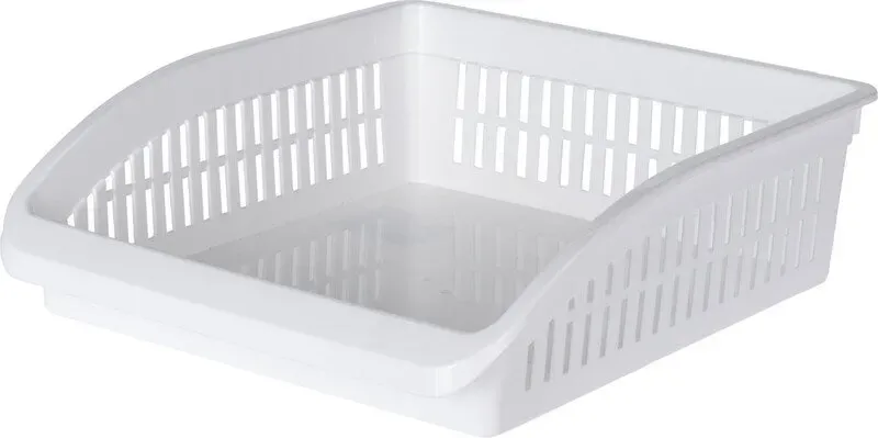 Excellent Houseware Obstkorb Abtropfkorb Kühlschrank Obst Aufbewahrungskorb Kunststoff Weiß 26 x 29 x 9 cm