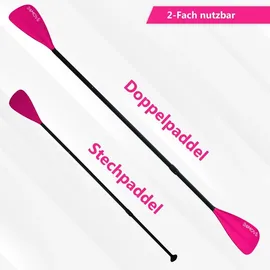 24move Doppelpaddel 2 in 1 Aluminium 230 cm Pink