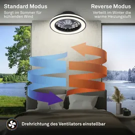 Briloner Deckenventilator 1 rund 38 cm schwarz
