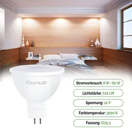Lumiled LED Lampe 10x GU5.3 8 W 3000K Warmweiß